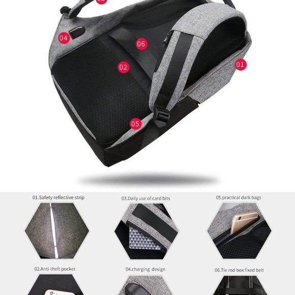 NWOT Anti Theft Laptop Backpack - Picture 3 of 7